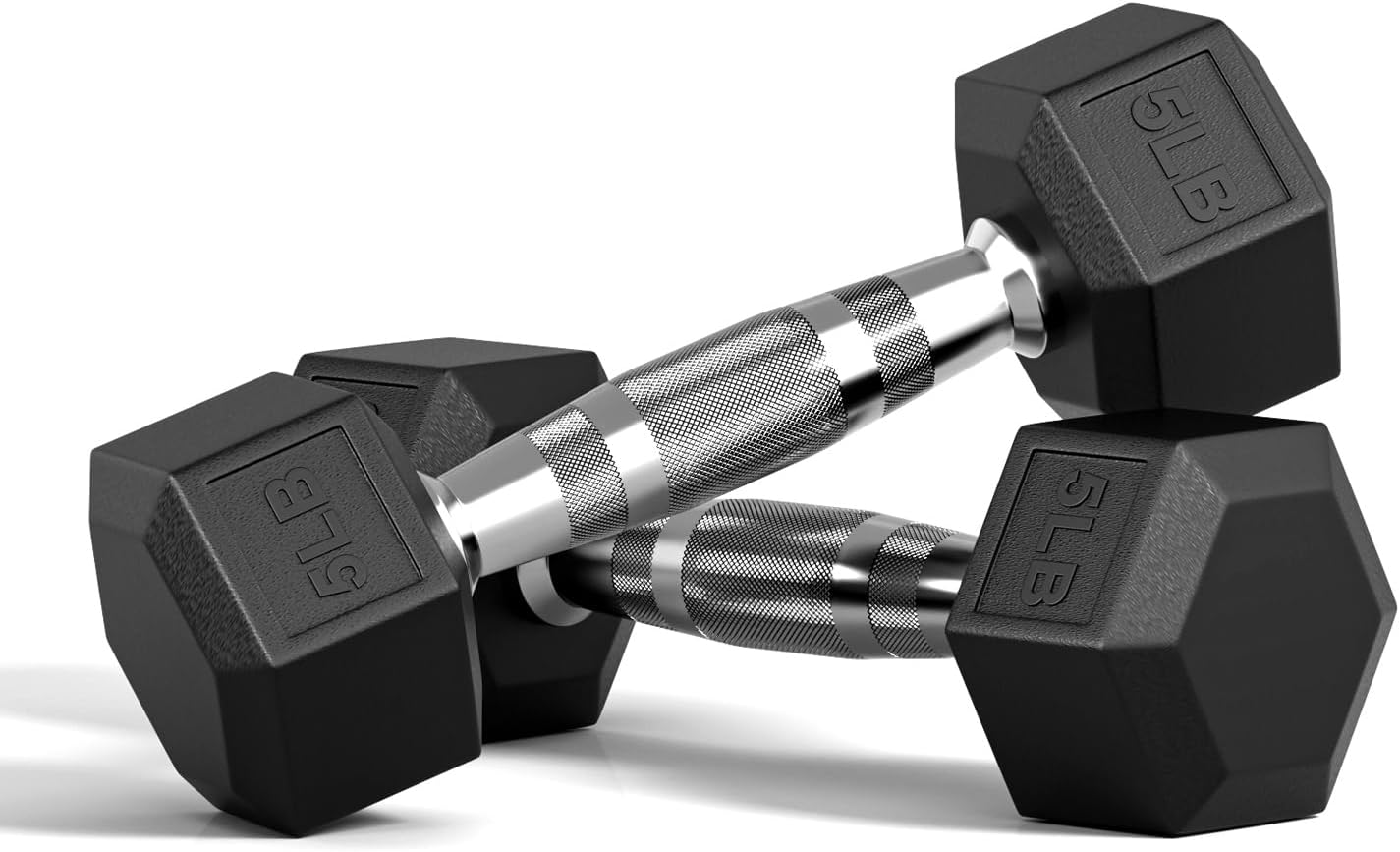 Hex Rubber Dumbbells