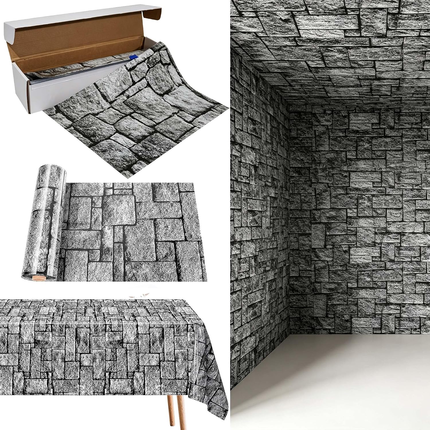 Stone Wall Tablecloth Roll